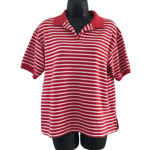 Vintage 80s Striped Blouse, Karen Scott Top, Large Short Sleeve 80s Plus Sized - Picture 10 of 14